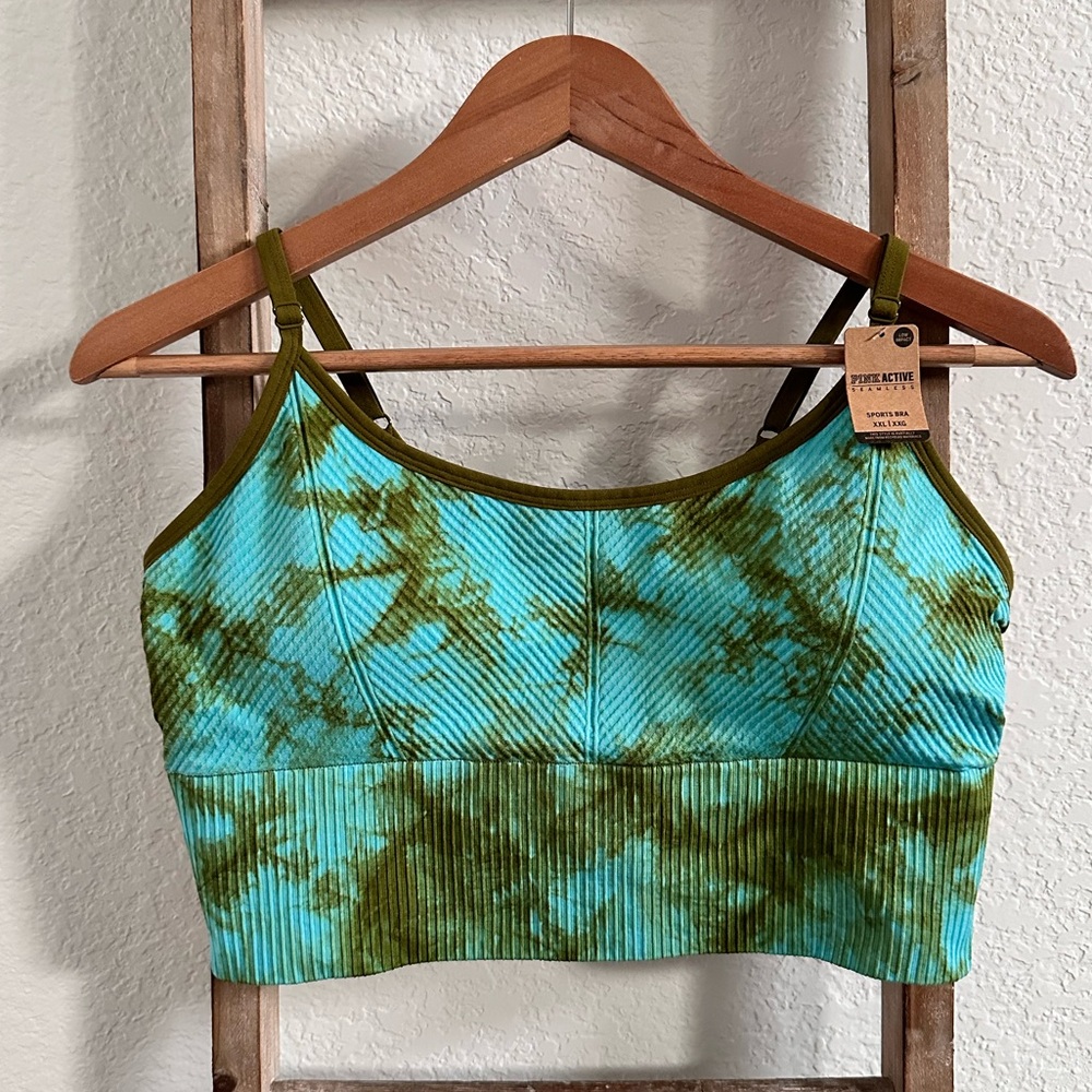 PINK Victorias Secret Seamless Lightly Line Tye Dye Sports Bra Sz: XXL NWT - Picture 4 of 11